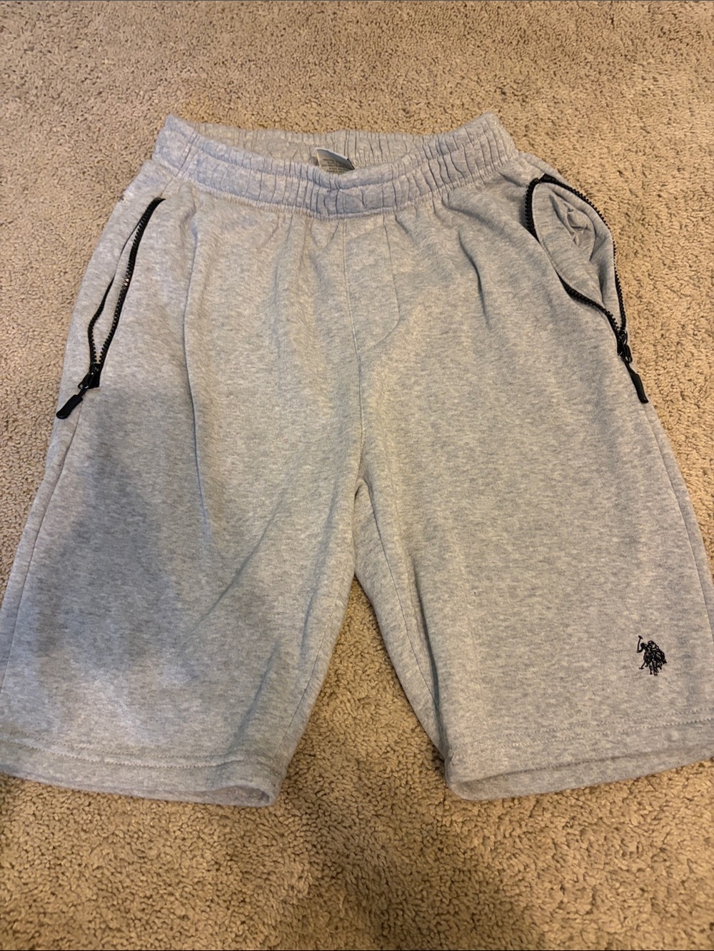 U.S. Polo Assn. Light Gray Athletic Zip-Pocket Shorts